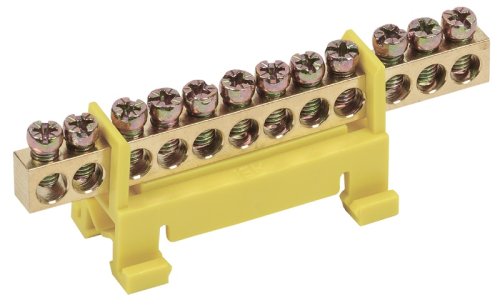 Шина неизолированная тип "Стойка" IEK PE "земля" ШНИ-6х9-12-С-Ж 12 групп желтый картинка 